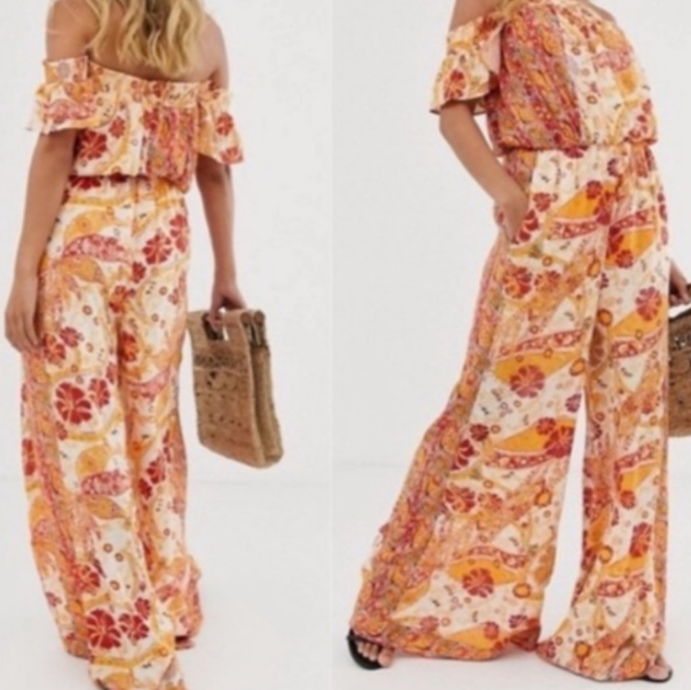 **HP** FREE PEOPLE Off The Shoulder Jumpsuit - Picture 3 of 14